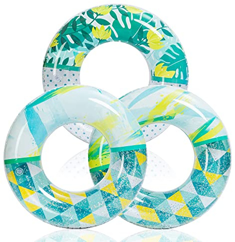 JOYIN Uppblåsbar pool flyter 82,5 cm (3-pack), fruktbassängrör, poolleksaker för pool festdekorationer