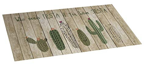 STOR Planet Alfombra vinílica Estampada Frases, Alfombra Texto Divertido, PVC reciclable, Antideslizante, Cactus, 50 x 110 x 0,35 cm