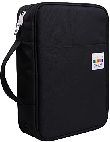 OVAKIA 220 Trous Trousse à Crayon,Grande Capacité Pochette Porte Stylo Sac de Crayon Durable et Anti-Salissant avec 3 Compartiments Trousse Scolaire pour Dessinateur Professionnelle ou Amateur
