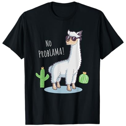 Cadeaux amusants en forme de cactus Llama No Problama T-Shirt
