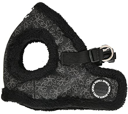 Puppia Brustgeschirr für kleine und mittelgroße Hunde - Hepatica Harness B - verstellbar und komfortabel, Schwarz