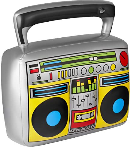 Balinco Ghettoblaster gonflable Oldschool, tenue des années 80 et 90, radio rétro, tenue de fête à thème, costume de carnaval, décoration, accessoires
