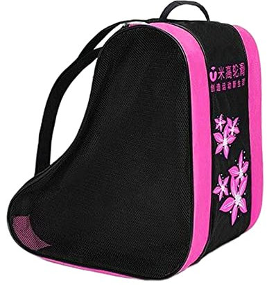 Harilla Rollschuhtasche, Schlittschuhtasche Dreieckige Schlittschuhtasche Schlittschuhschuhe Tragetasche Schlittschuhtasche mit verstellbarem Schultergurt für, ROSA