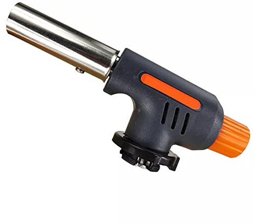 RevolutionLine - Mechero soplete encendedor de gas | Flambeador, repostería y cocina | Recargable con gas estándar | Regulador de la llama | Encendido piezoeléctrico (No incluye cartucho de gas)