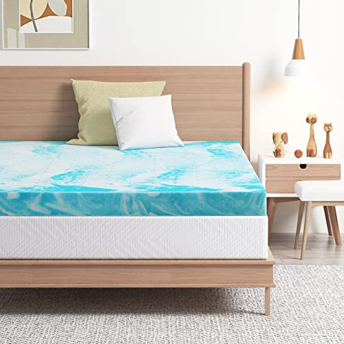 EGO Topper 4 Inch Twin Memory Foam Mattress Topper, Gel Foam Mattress Topper for Pressure Relief, Ventilated Design Bed Topper in a Box, CertiPUR-US Certified, 38×75, Medium