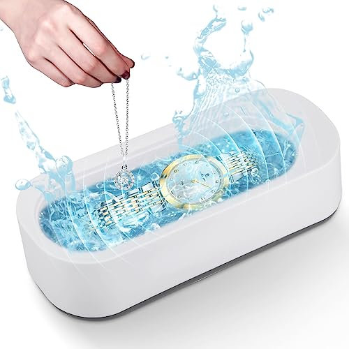 300ml Ultrasonic Cleaner,Ultrasonic Glasses Cleaner,Jewellery Sonic Cleaner,Sonic Jewellery Cleaner,Portable Professional Silver Cleaner for Ring,Earring,Necklace,Pandora Bracelets,Watch,Dentures