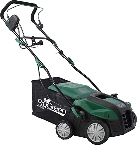 2-in-1 Lawn Dethatcher and Garden Scarifier, Electric Lawn Dethatcher, Removable Collection Bag Extra Large 58QT, 16-Inch 15Amp Corded Electric Scarifier for Garden & Yard (16-Inch 15Am)