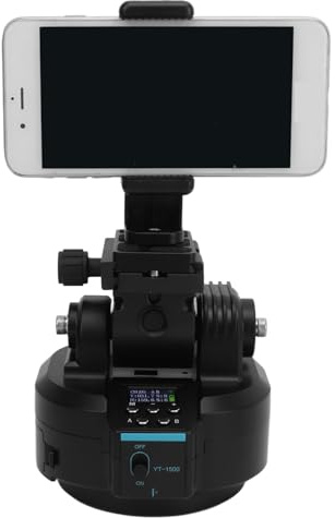 YT 1500 2.4G Wireless Tripod Head, with a Visual Display Screen, Remote Control Motorized Pan Tilt Head, 360 Degree Mobile Phone Camera Universal Panoramic Panoramic Head