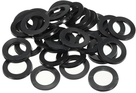PATIKIL M20 Gummi Flach Unterlegscheibe 60 Pack 20mm ID 30mm AD 2.5mm Dick Dichtring Abstandshalter für Wasserhahn Rohr Wasserschlauch Schraube Bolzen Schwarz