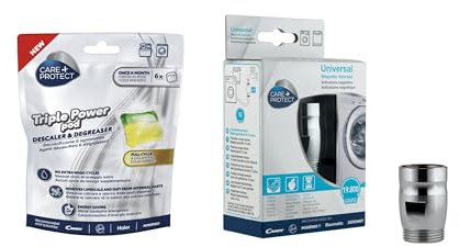 Ultimate Energy Saving bundle: Care + Protect Magnetic Descaler & Triple Power Pod Descaler & Degreaser for Washing Machine/Dishwasher