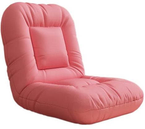 XLIHAWY Boden-Sofa-Stuhl, Mit 14 Einstellbaren Positionen Gaming-Liegestuhl, Gepolsterter Rücken Falten Stützboden Mit Gepolstertem Sitz Zum Lesen Aufpassen Wohnzimmer (Farbe : Rosa, Größe : 19.69x1