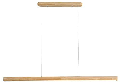 Modern Pendelleuchte Modernes Holz LED Linearanhänger leichte, minimalistische Eichenholzholzfarmhause Kronleuchter, Deckenlampenlampe for Esszimmer Kücheninsel Bürorestaurant Billardtisch(90cm/35.4in