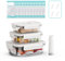 Annalocker Set di aspirapolvere a mano con 3 contenitori sottovuoto in vetro, 10 sacchetti con zip，contenitori ermetici, microonde, forno, congelatore e lavastoviglie (L)