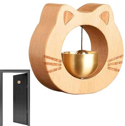 Rukjmqi Katzen-Türklingel, süße Katzen-Türklingel - Magnetisches Dopamin-Glockenspiel,Türöffnung, Türklingel, Kühlschrankdekoration, Katzenglockenspiel, Glocke für den Hauseingang, Ornamente