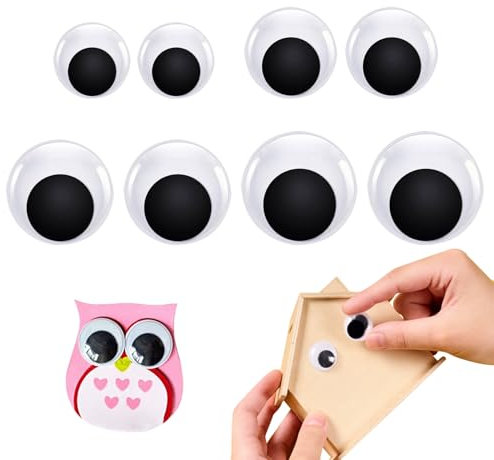 8 Stück Wackelaugen Selbstklebend Groß,Kulleraugen Selbstklebend,Googly Eyes,Augen Zum Basteln,Augen Zum Aufnähen,Bastelaugen Selbstklebend,Klebeaugen Selbstklebend,Klebe Augen Aufkleber,für Diy