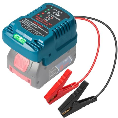 Starthilfebooster für Auto kompatibel mit Bosch GBA 18V Akku Starthilfegerät und Jump Starter tragbare Starthilfe Powerbank für PKW Diesel und Benzinmotoren Notstartgerät mit Lithium Technologie