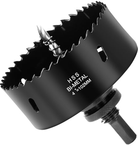 Flintronic Hålsåg Bi-metall 102 mm, M42 HSS, bimetall hålsåg med centreringsborr för robust borrmaskin för järn, aluminium, trä, skiljevägg, rör, träfiberpanel