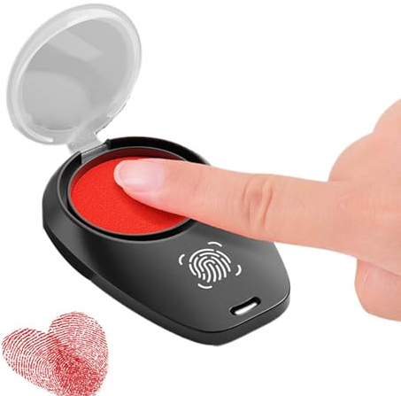 Cuscinetto per timbri con impronte digitali, cuscinetto per impronte digitali, cuscinetto per timbri professionale, tampone per timbri impermeabile, con cordino per la sicurezza notaio