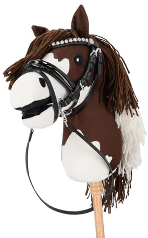 NETPROSHOP Hobby Horsing Trense Sunset Schwarz mit Straß oder Dunkelbraun mit Hellen Nähten