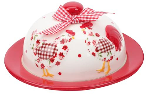 VINTORKY Assiette Céramique Exquise Pour Beurre Et Nourriture Plat à Dessert Avec Couvercle Pour Maison Et Pâtisserie