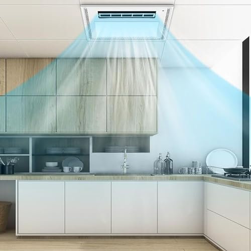 RWSXY Ventilatore di Scarico Quadrato per Bagno con Luce LED da 16 W, Silenzioso, con Telecomando, Ventilatore a Condotto Ultra Silenzioso per Doccia/Bagno/Ufficio/casa
