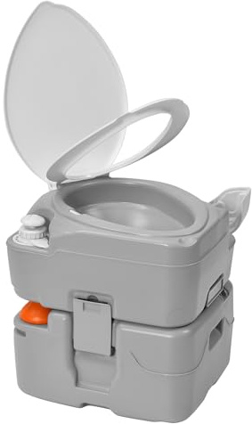 YITAMOTOR 5.8 Gal Portable Toilet for Adults, Camping Porta Potty with Diagonal Elongated Bowl Seat, Sprayer, Bag, Level Indicator, Anti-Leak RV Travel Porta Potty for Outdoors Indoors Hospital Boat