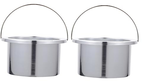 OSALADI 2pcs Wax Melting Inner Pot Aluminum Bowl Wax Heater Accessory for Hair Removal Waxing Professionals 100mm Diameter Suitable for Salon and Home Use