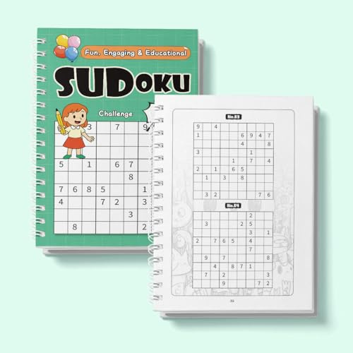 VTHY Challenging Sudoku Puzzle Book Smart Kids Above Exercise Brain, lmprove Focus and Boost