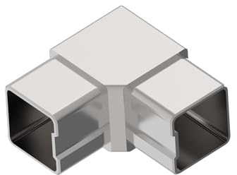 Eckverbinder Edelstahl Rohrverbinder für Rohr 40x40x2mm eckig Ecke Profil flach Rohr Handlauf Geländer Steckfitting Fitting V2A