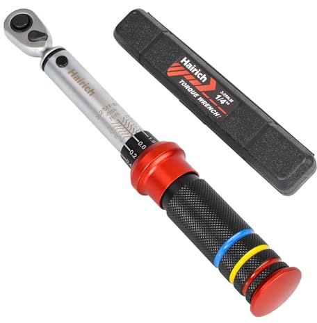 Hairich Torque Wrench Bicycle 1/4 Inch, 3-25 Nm, Small Torque Wrench Set, ±3% Error Accuracy Torque Wrench with 72 Teeth Reversible Ratchet Head