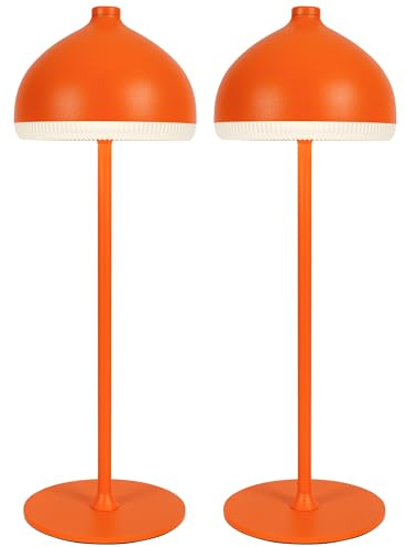 LuminexDesigns 2 Stück LED Tischlampe Kabellos mit Akku,Dimmbar Touch Tischleuchte,IP54 Spritzwassergeschützt,Vintage Nachttischlampe für Wohnzimmer Balkon Terrasse Sunset Orange