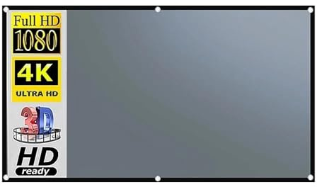 KONGMM Écran de Projection Écran de Projection Anti-lumière Gris 16:9 avec Bord Noir et Trou for extérieur, Maison, Bureau(100 inch)