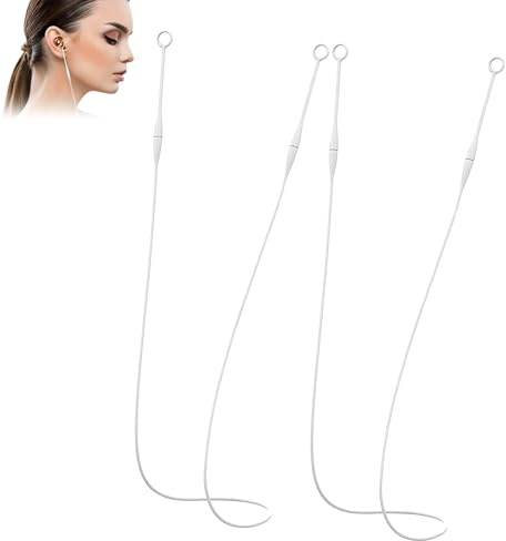 2Pcs Silicone Magnetic Ear Plug Lanyard Cords, White (No Earplugs) | for Loop Earplugs Cord, Flexible Connector Cord, Anti Tug Safety Cable, Removable Tip for Travel and Sports Daily Use