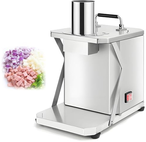 QuinteZhenTially Cortadora Verduras Cubos,Picadora Eléctrica,Procesador Alimentos Comercial Vegetal Profesional,Cortador Automático Frutas Verduras Acero Inoxidable,para Cebollas,Zanahorias 10mm