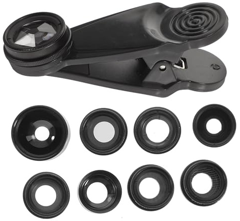 Homoyoyo Handy Kameraobjektiv Satz Schwarz 10-in-1 aus Langlebigem Material mit Weitwinkel Makro Teleobjektiv Kompatibel mit Meisten Smartphones