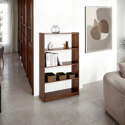 IDIMEX Standregal mit 5 Böden, Kastanie Farben - schmales Bücherregal aus Kiefer Massivholz für Kinderzimmer oder Büro