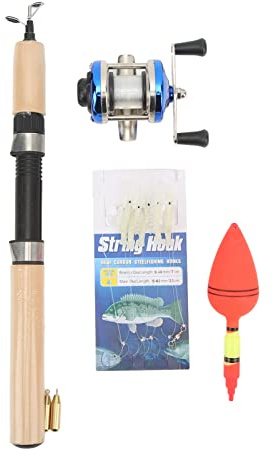Fauitay Ensemble de Canne à Pêche sur Glace, Kit de Canne à Pêche Portable de 75 Cm avec Sac de Rangement pour Moulinet et Flotteurs, pour la Pêche sur Glace en Hiver