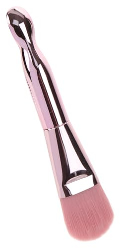 ULTECHNOVO Brocha para Mascarilla Facial Doble Cabeza Cuchara Aplicadora, Cerdas Suaves de Nailon, Mango de Abs en Color Rosa, Herramienta para Tratamientos Faciales y Aplicación Precisa