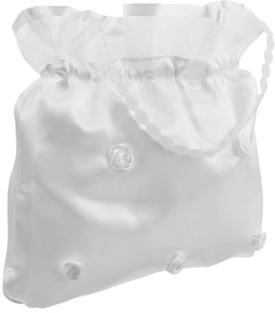 MAGICLULU Pochette Raffinata da Donna Bianco Ricamo Floreale, Capiente e Pratica, per Cerimonie Notturne e Matrimoni