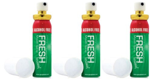 3 x FRESH MINT BREATH SPRAY ALCOHOL FREE ANTIBACTERIAL BAD BREATH & SMOKERS 20ml