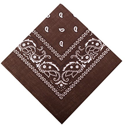 I LOVE DIY Bandana/Foulard carré avec motif cachemire fichu paisley en Coton multi-usages (café)