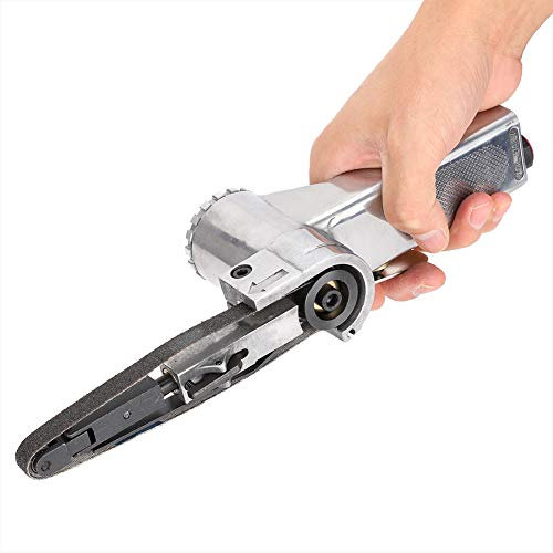 Druckluft Bandschleifer mit 10 x 330 mm Schleifband, Kleine Polierter Feile Fingerfeile Schleifmaschine für Holz, Metall, Stein zum Schleifen, Feilen, Schärfen und Entrosten