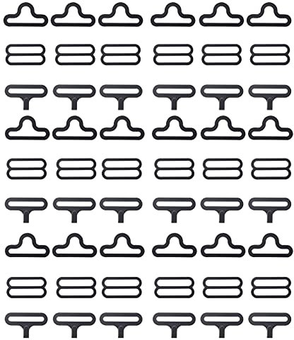 Amosfun Fliege Clips Hardware Einstellbare Metall Krawatte Clip Haken Verschluss Set Krawatte Strap Zubehör 50 Sets Schwarz