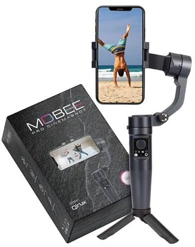 Qinux Mobee Pro Cinemashot - Gimbal movil Estabilizador para Smartphone Soporte de teléfono antivibración Gimbal Estabilizador para Móvil de 3 Ejes Trípode estabilizador diseño Plegable y portátil