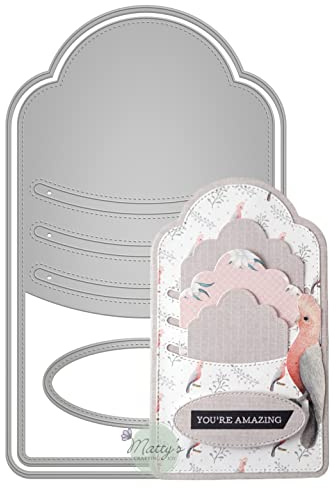 Matty's Crafting Joy Genähtes Schlitz-Tag-Stanz-Set – Große Stanzformen aus Metall für Kartenherstellung, Geschenkanhänger, Tagebücher und Planer. Papierbastelarbeiten, Scrapbooking-Zubehör