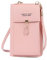 FuninCrea Porta Cellulare Tracolla, Tracolla Porta Cellulare Donna in Pelle PU, Borsetta Tracolle Donna Piccola con Tre Strati, Piccola Borsa Cellulare con Foglie per Cellulare (Rosa)