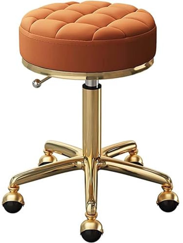 Gruytoie Friseur-Schneidehocker, Verstellbarer Salonhocker Mit Schwarzem Kunstledersitz, Pediküre-Hocker Für Schönheitssalon, Küche, Spa, Verstellbar (B)