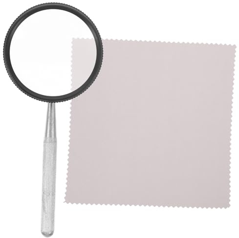 KALLORY Handheld Optical Glass Magnifier with Frame Portable Loupe for Jewelry Watchmaker and Detailed Repair Work Compact Metal Design with Cleaning Cloth