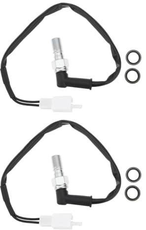 YINETTECH Lot de 2 interrupteurs M10 x 1,0 pour feu de frein hydraulique à 2 broches pour moto, quad, ATV