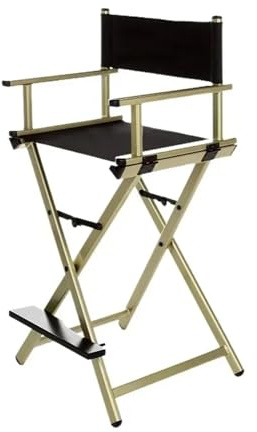 JBJYGSG High Aluminum Frame Makeup Artist Director Chair Foldable Outdoor Furniture Lightweight Portable Folding Director Makeup Chair For Garden Fishing Bbq(Champagne Color)